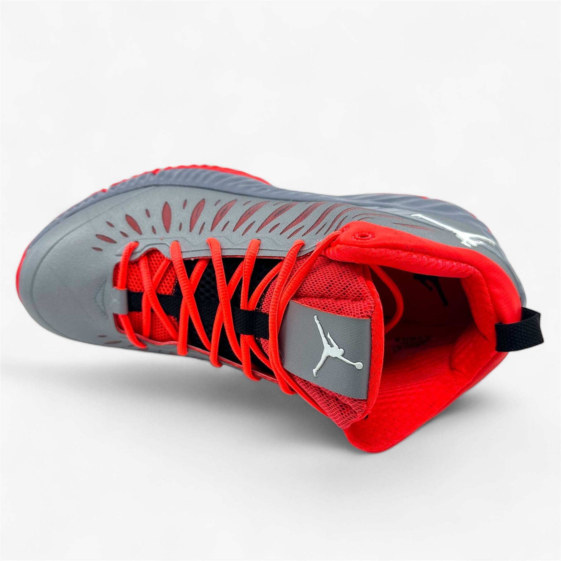 Jordan Super.Fly Stealth White Bright Crimson Mens Athletic Sneaker