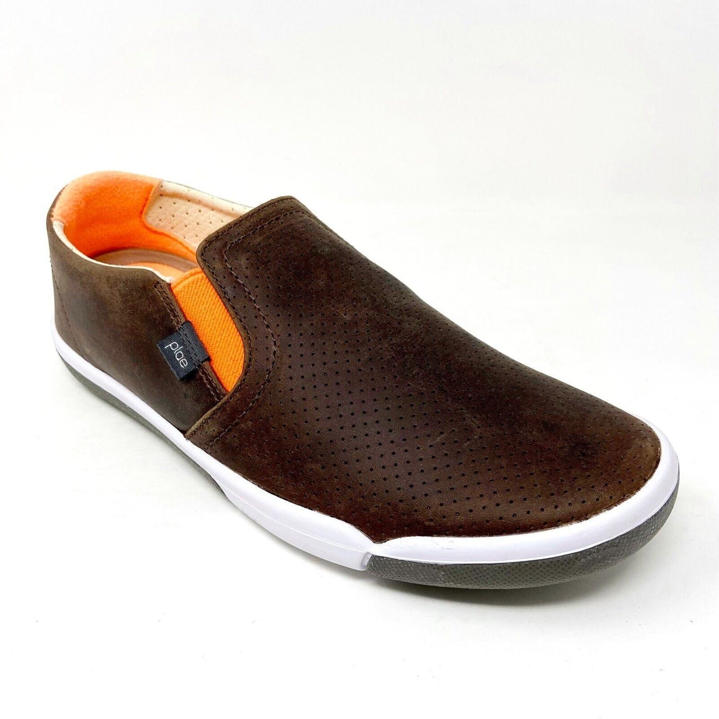 Plae Marten Brown Orange Mens Slip On Leather Sneakers 554100 005