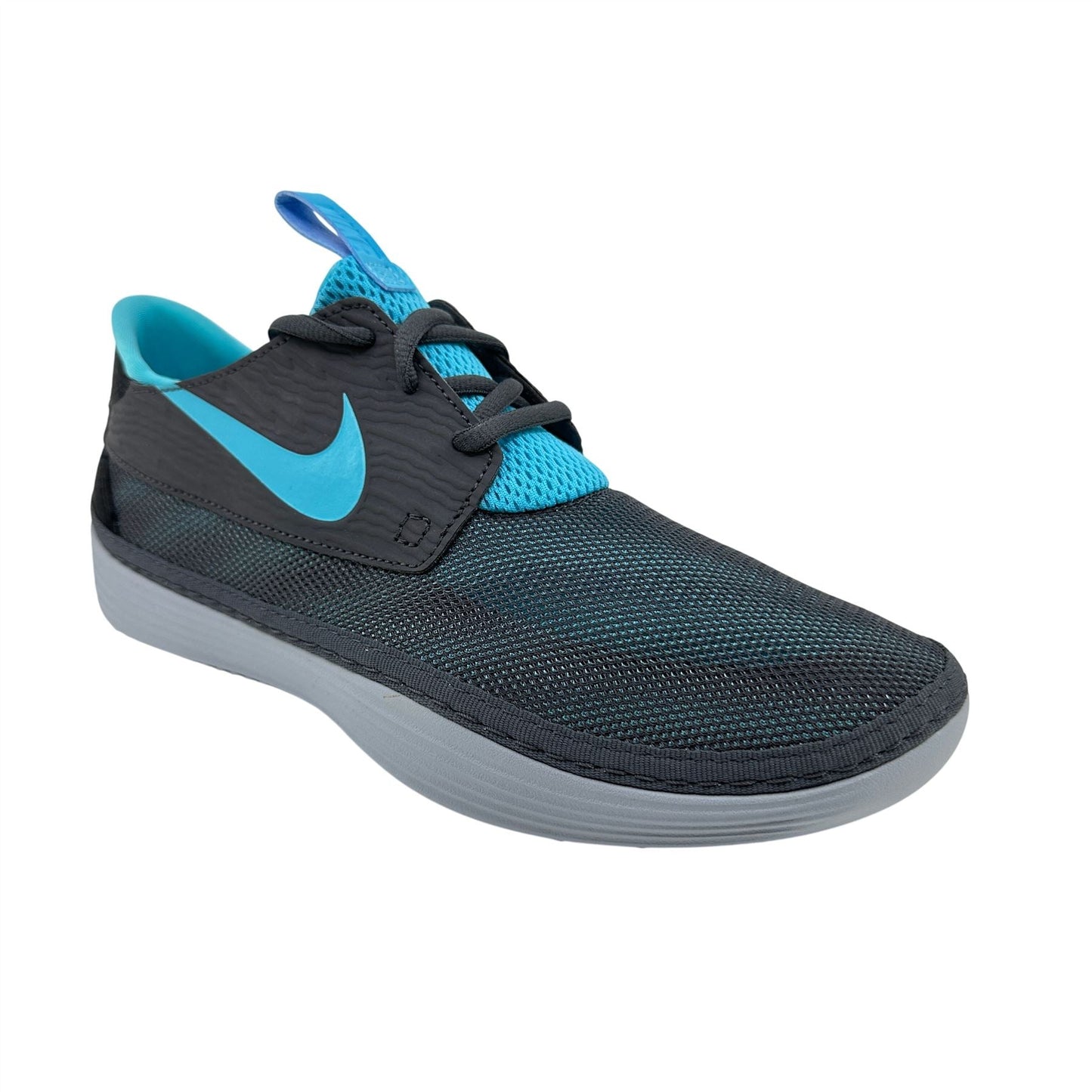 Nike Solarsoft Moccasin Iron Ore Polarized Blue Mens Athletic Sneaker