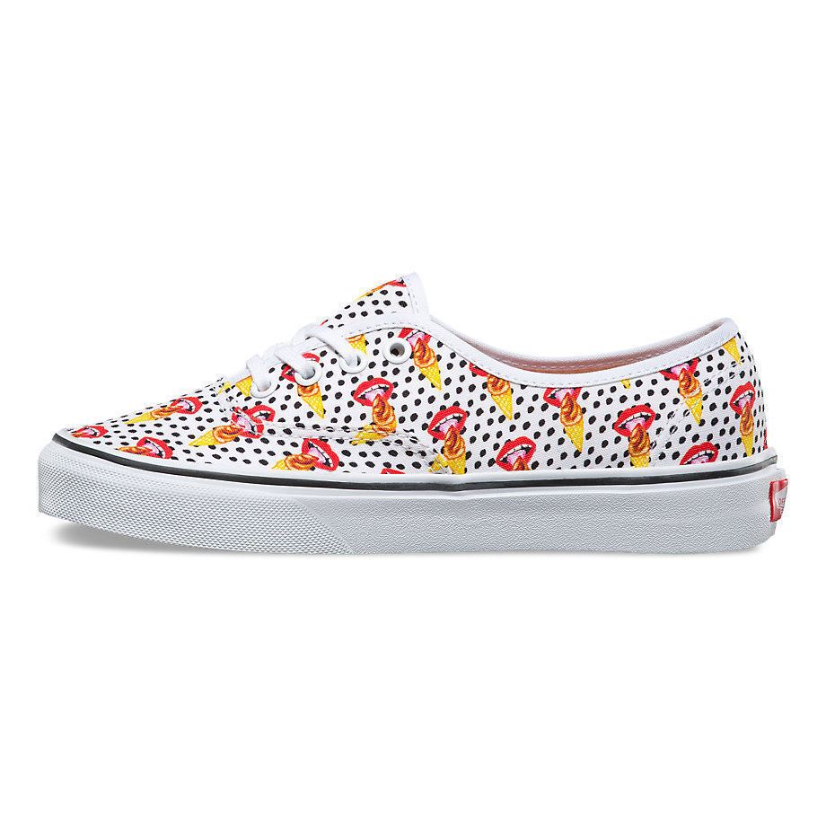 VANS Authentic Kendra Dandy I Scream Ice Cream Polka Dot White Womens Shoes