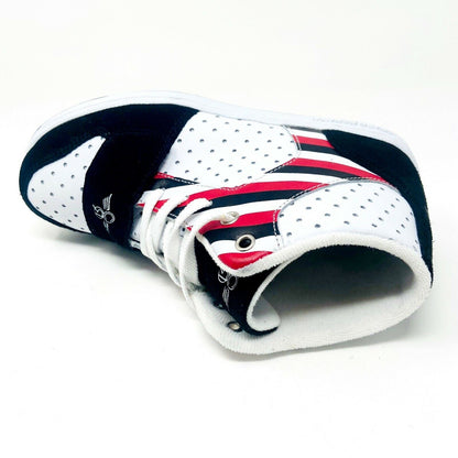 Creative Recreation Cesario Black White Red Stripes Youth Kids Sneakers