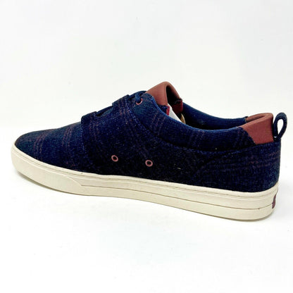 Clae Newman Deep Navy Plaid Mens Premium Casual Sneakers