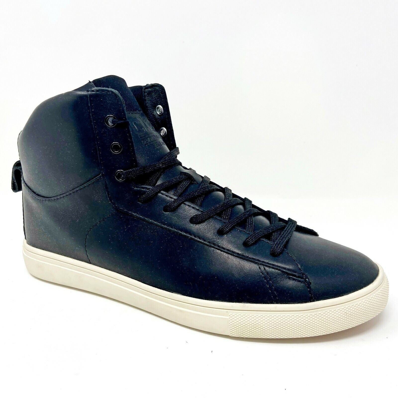 Clae Frazier Black Leather Mens Premium Casual Sneakers
