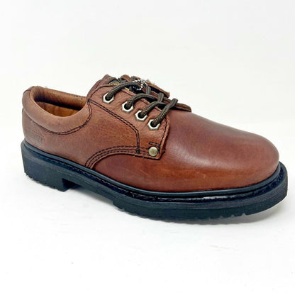 Bonanza Brown Black Leather Mens Slip Resistant Work Low Top Boots BA415