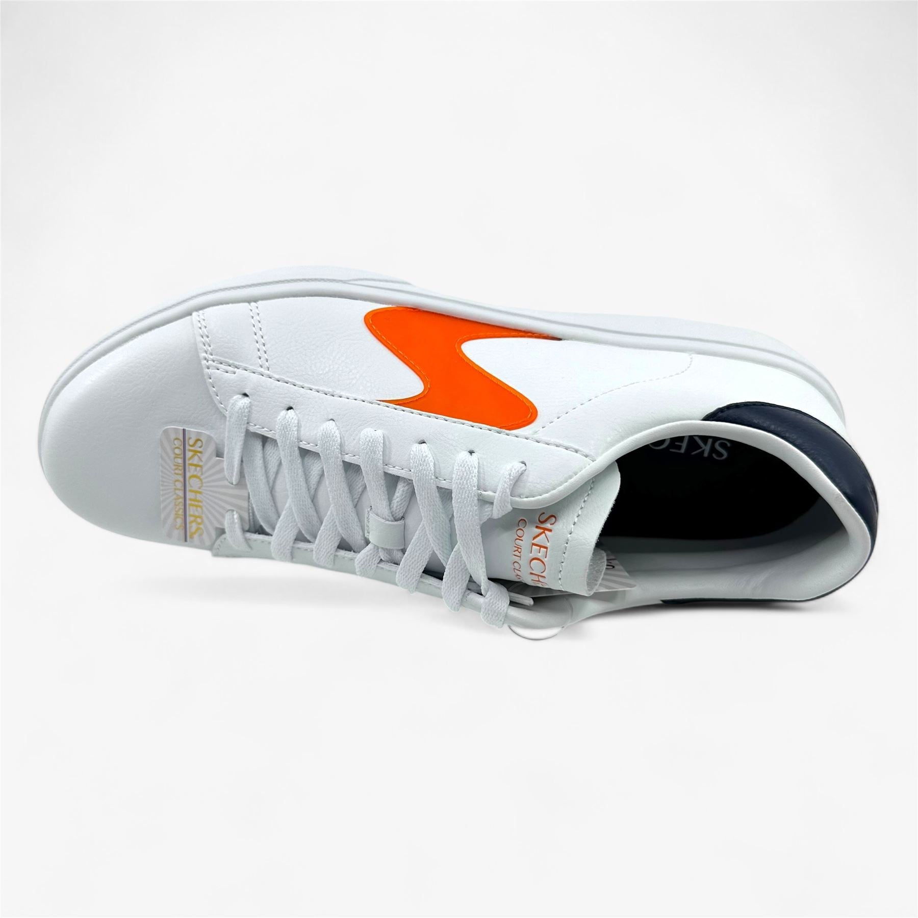 Skechers Eden LX Remembrance White Orange Mens Athletic Court Classics Sneaker