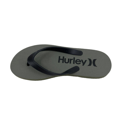 Hurley Logo Gray Black Mens Sandal Pool Beach Flip Flop