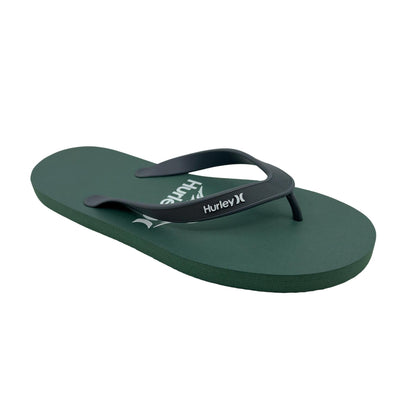 Hurley Logo Green White Mens Sandal Pool Beach Flip Flop