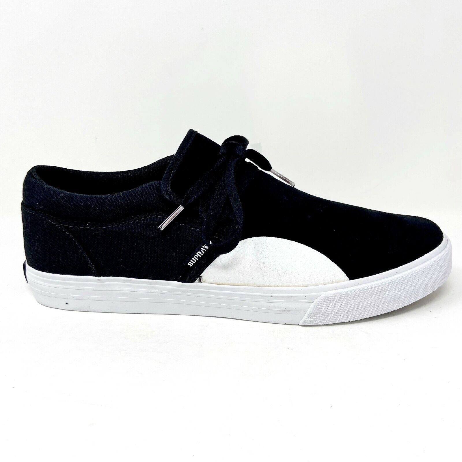 Supra Cuba Black White Mens Suede Skateboard Sneakers 08106 002