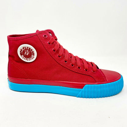 PF Flyer Center Hi Red Blue Womens Retro Casual Sneakers PM12OH1V