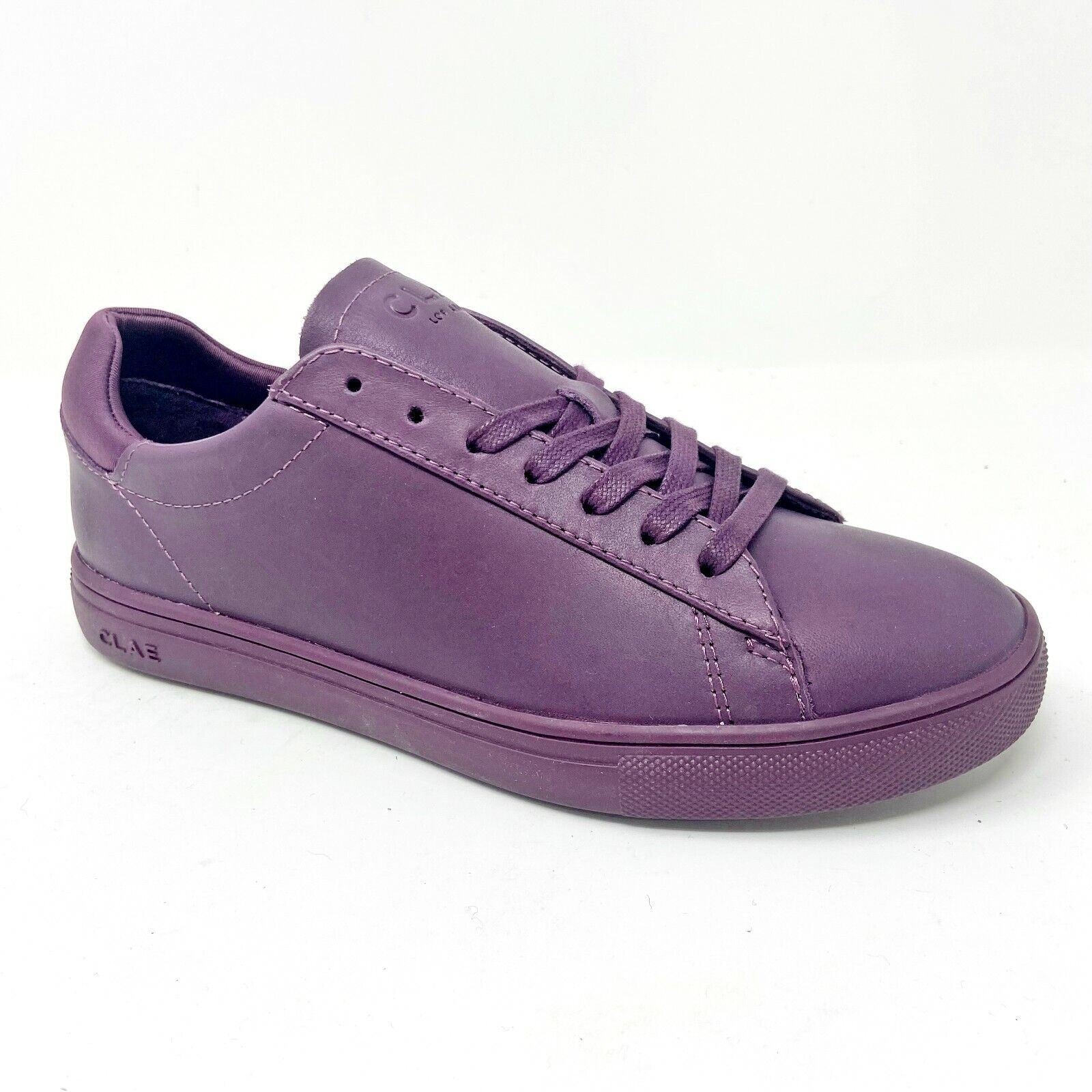 Clae Bradley Plum Full Grain Leather Mens Size 5 Premium Sneakers