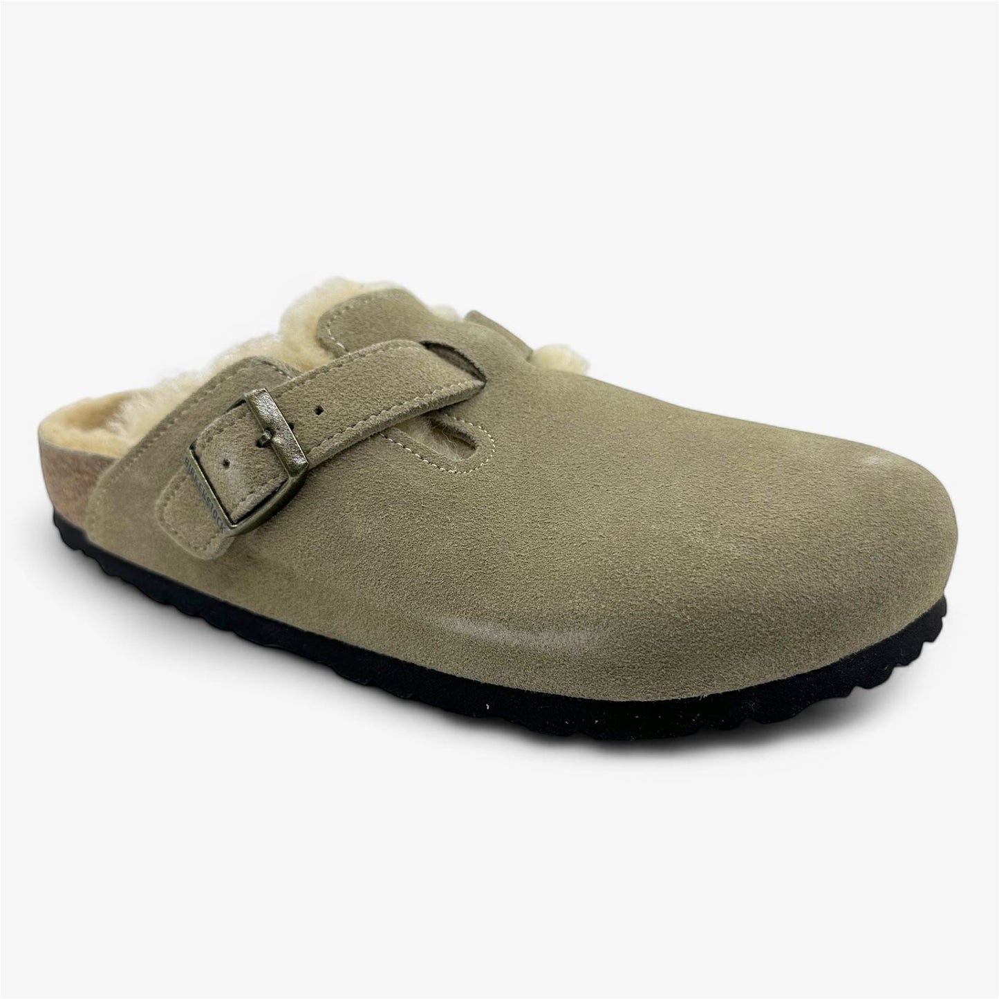 Birkenstock Boston VL Shearling Taupe Womens Casual Soft Footbead Clog