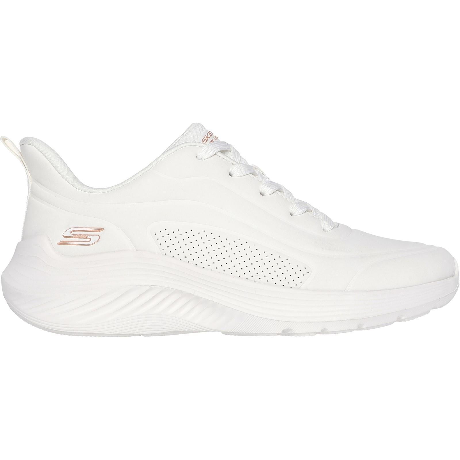 Women's Wide Fit Skechers 117485 Bobs Sport Squad Waves Just Wading Trainers