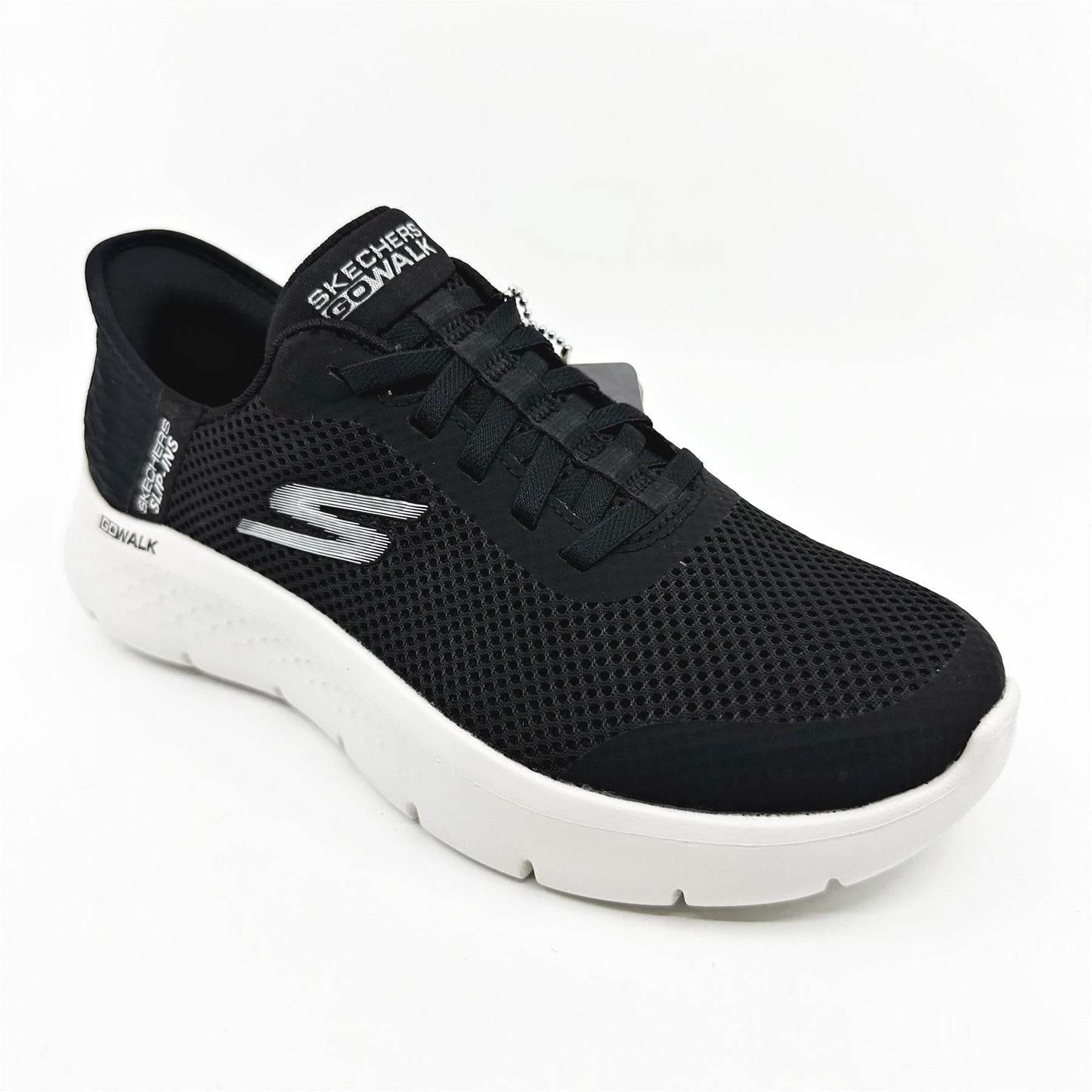 Skechers Go Walk Flex Grand Entry Black White Womens Athletic Sneaker