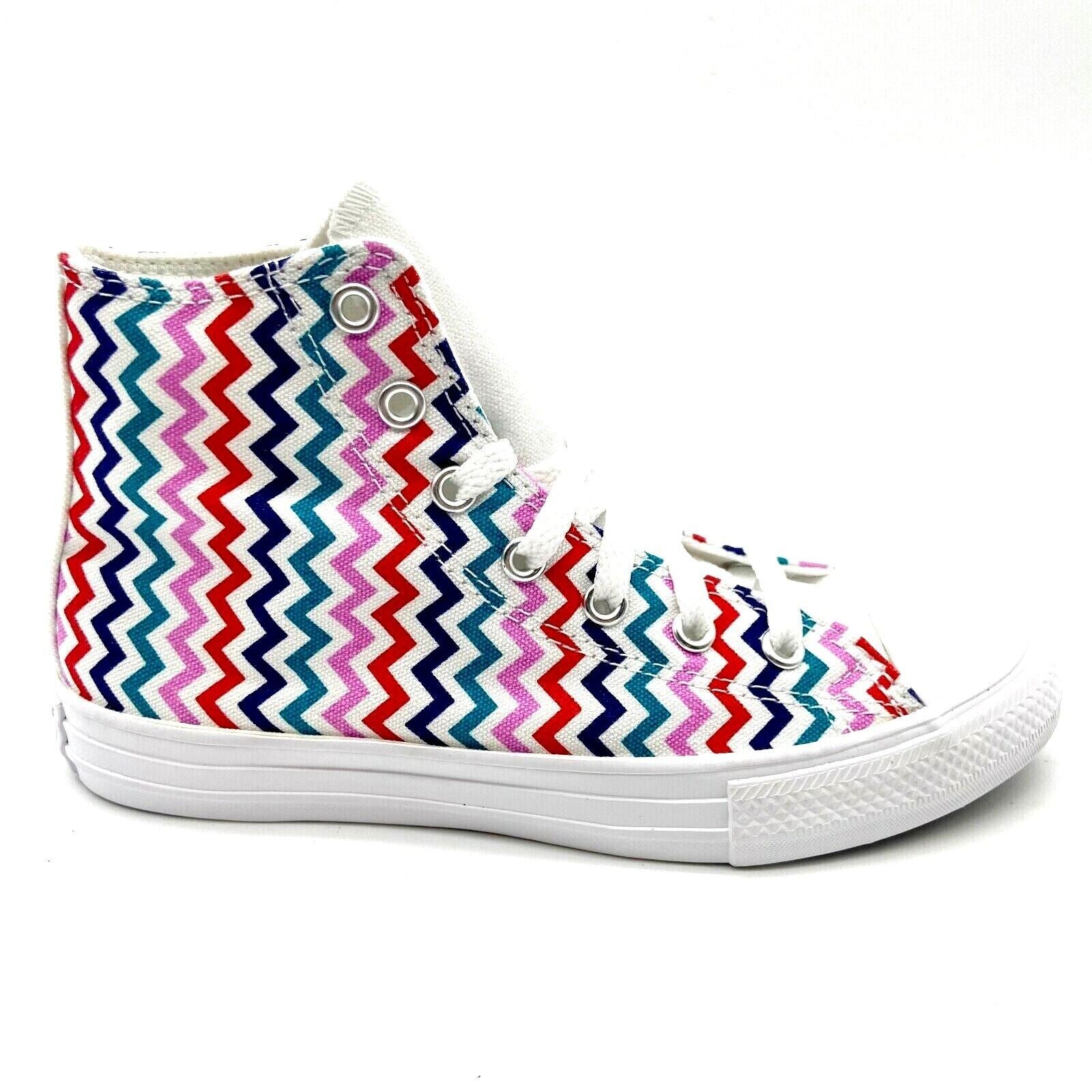 Converse CTAS Hi White University Red Zig Zag Kids Girls Casual Shoes 667192F