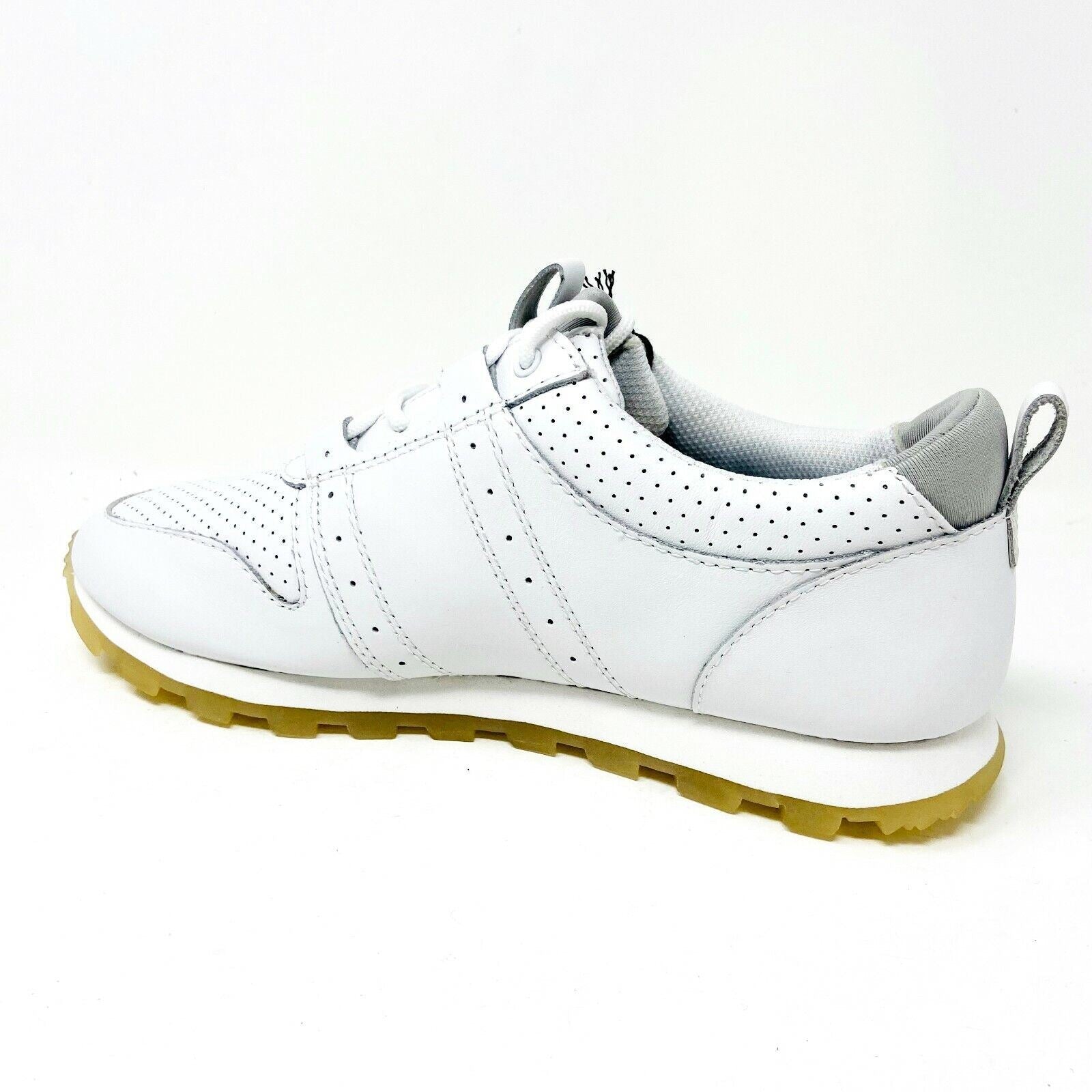 Clae Mills White Tumbled Leather Mens Casual Premium Shoes Sneakers