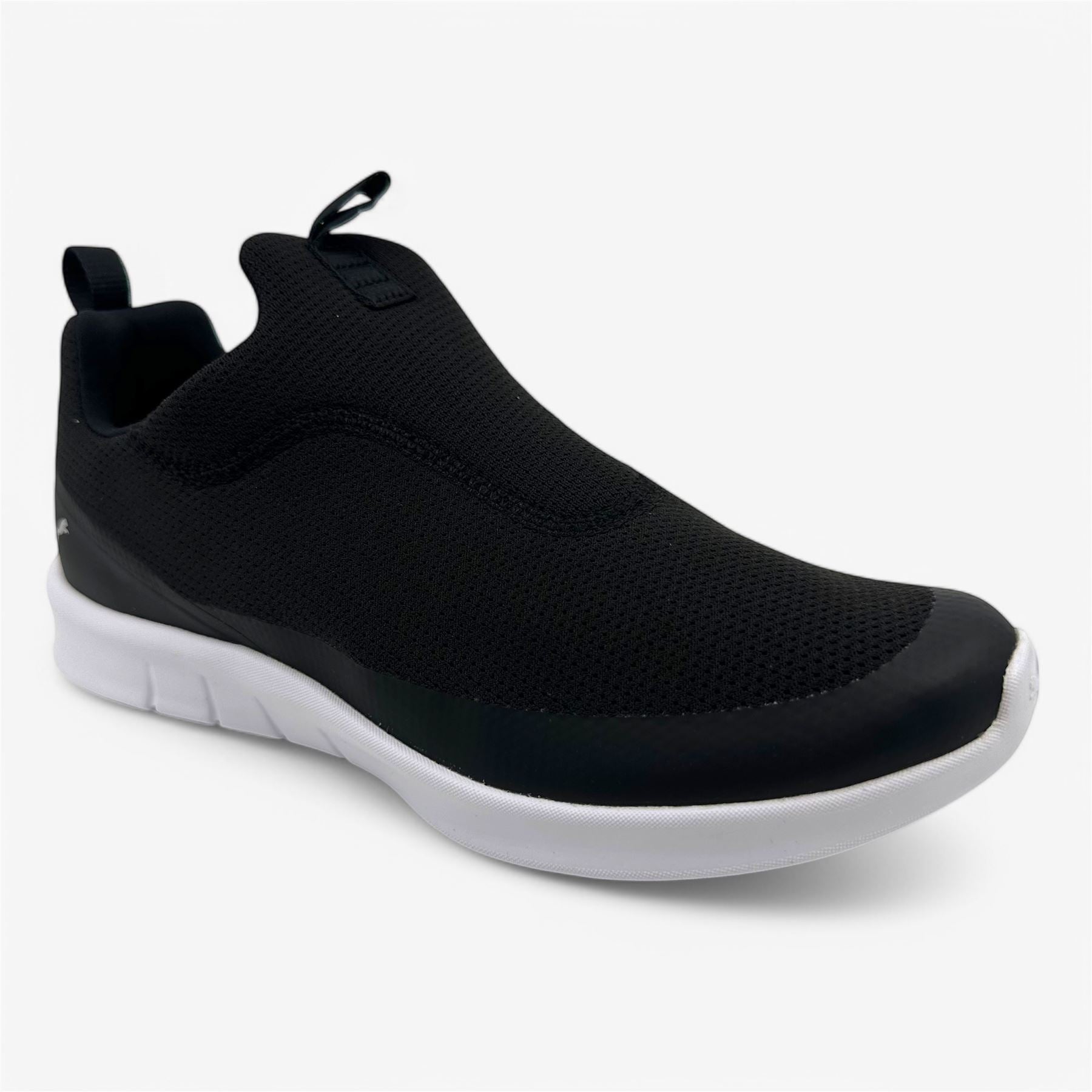 PUMA Laguna Fusion Slip On Black Silver Womens Spikeless Golf Shoes
