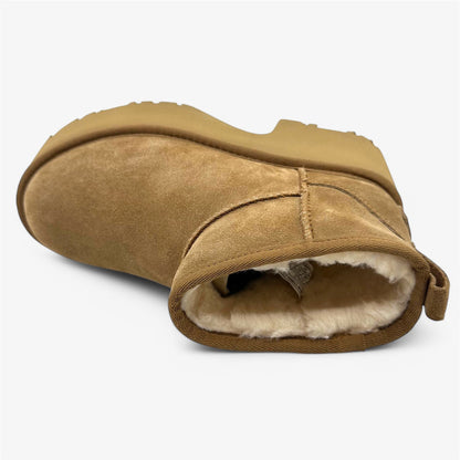 UGG Classic Ultra Mini New Heights Chestnut Womens Size 7 Boot Platform