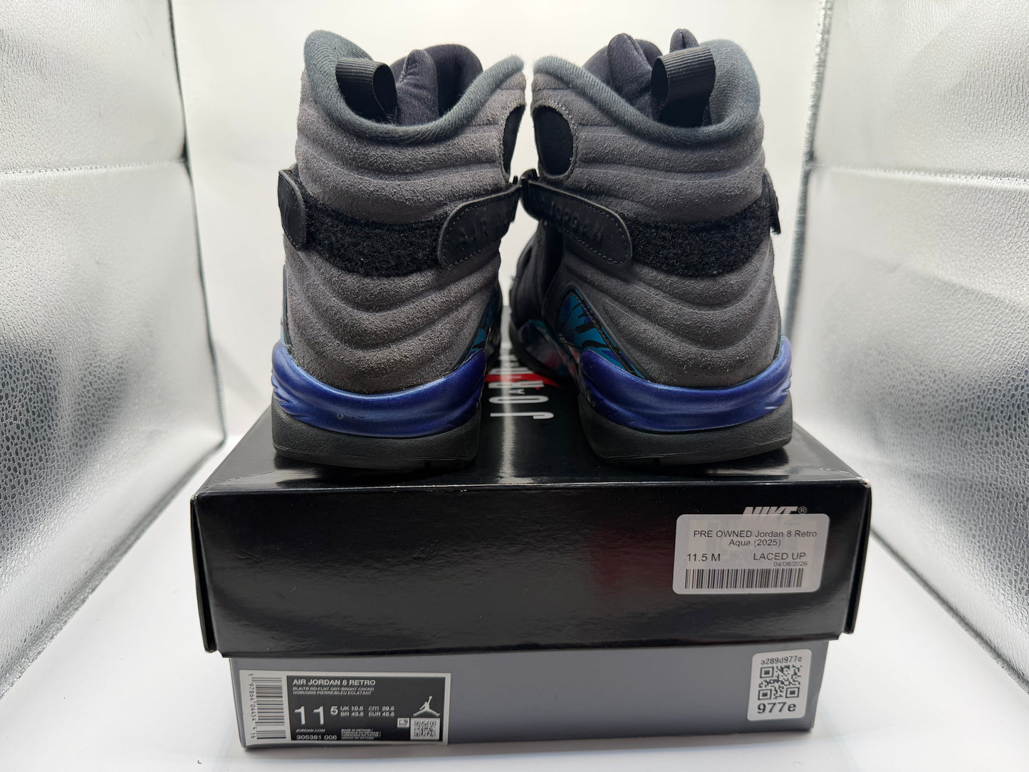 PRE OWNED Jordan 8 Retro Aqua (2025)