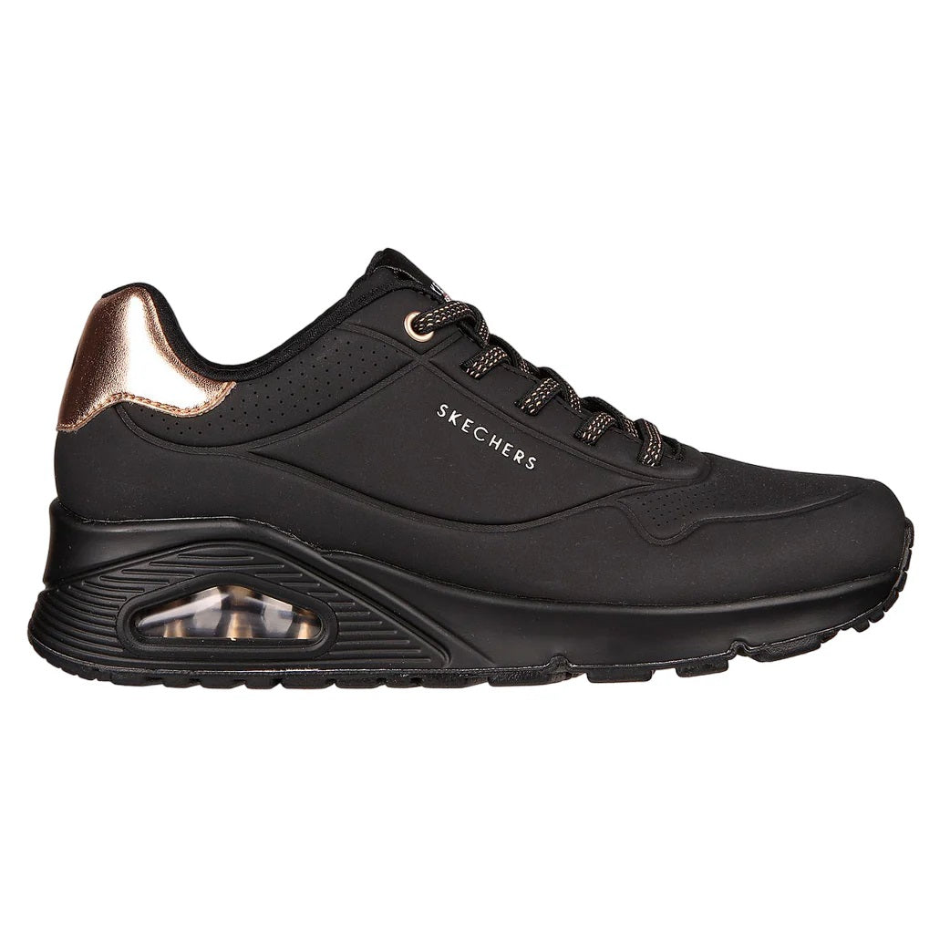 Women's Wide Fit Skechers Uno 155196W Shimmer Away Trainers