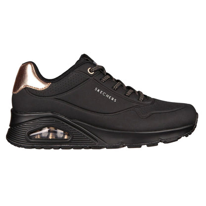 Women's Wide Fit Skechers Uno 155196W Shimmer Away Trainers