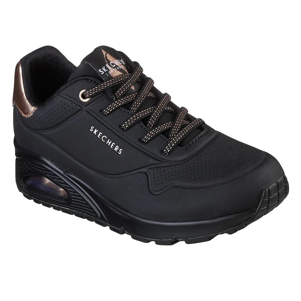 Women's Wide Fit Skechers Uno 155196W Shimmer Away Trainers