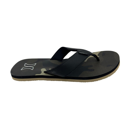 Hurley Logo Olive Camo Black Mens Sandal Pool Beach Flip Flop