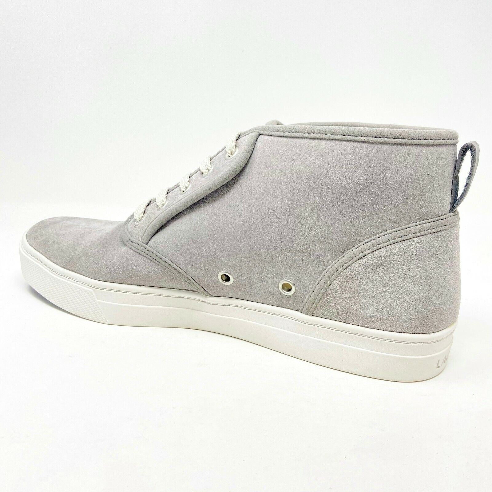 Lacoste Thurmans RC STM Mid Suede Gray White Mens Chukka Casual Sneakers