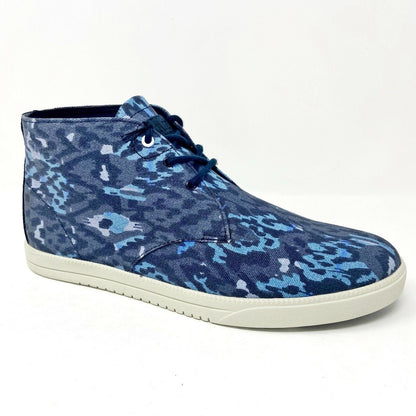 Clae Strayhorn Textile Midnight Batik Blue Mens Mid Chukka Sneaker Boots