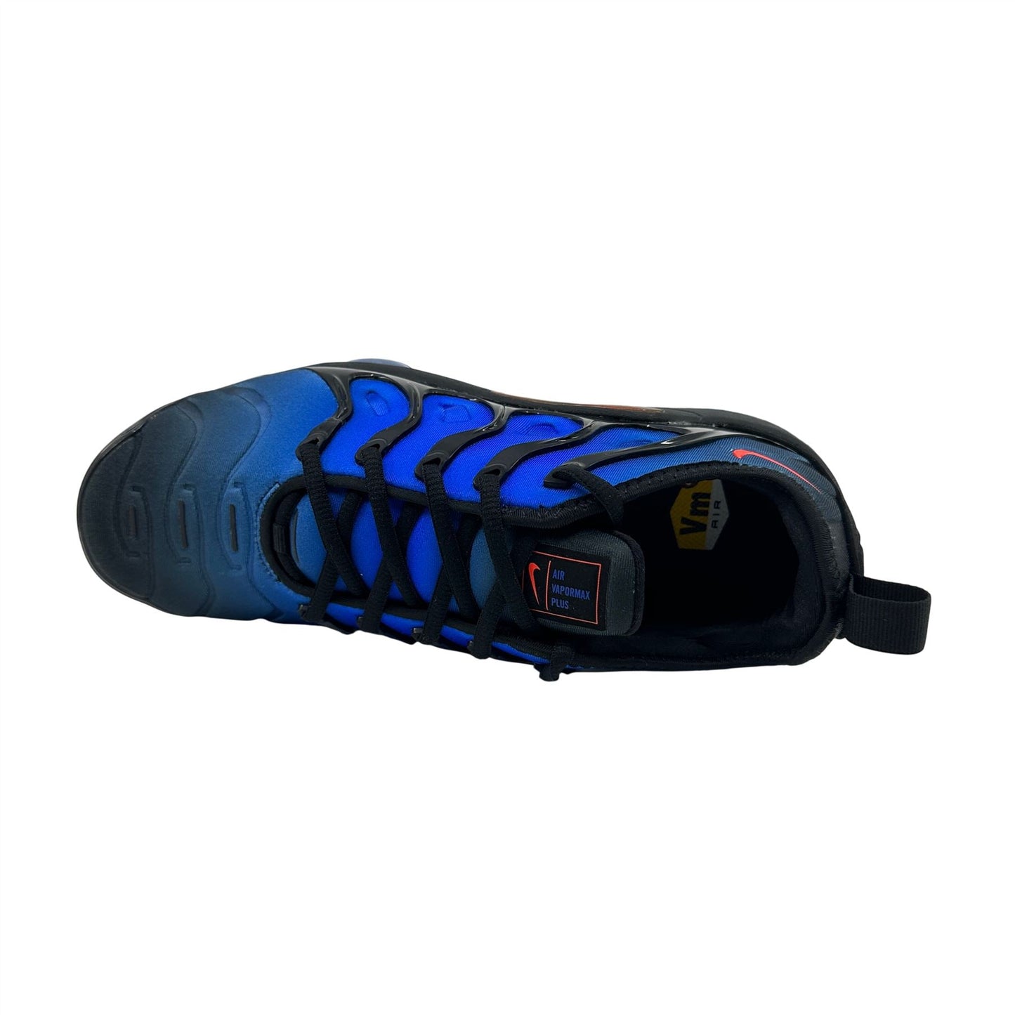 Nike Vapormax Plus Black Bright Crimson Blue Mens Athletic Sneaker