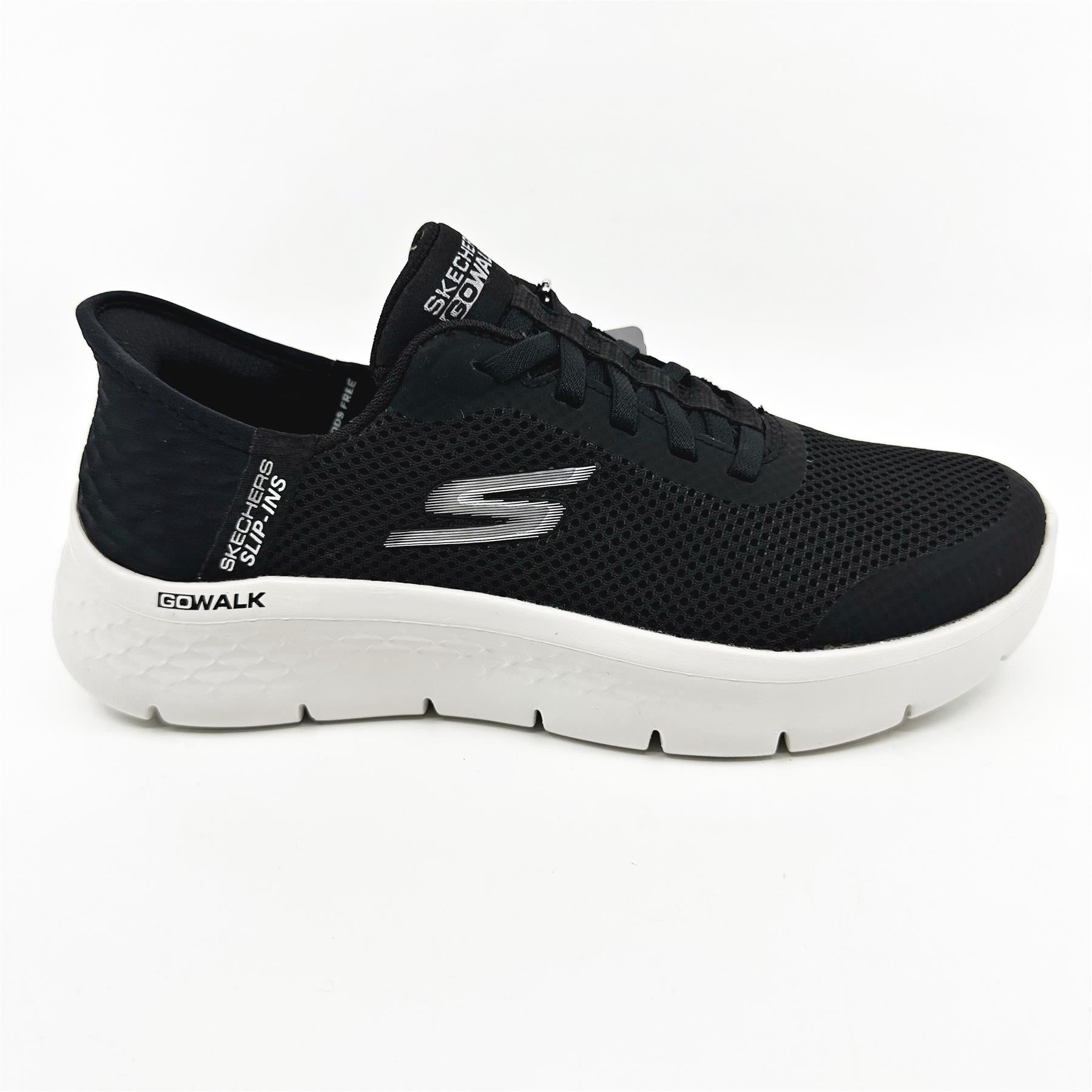 Skechers Go Walk Flex Grand Entry Black White Womens Athletic Sneaker
