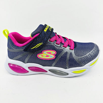 Skechers S Lights Shimmer Beams Sporty Glow Navy Multi Kids Girls Size 1