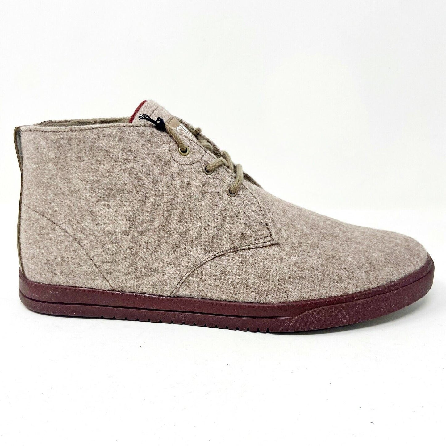 Clae Strayhorn Textile Sage Wool Oxblood Mens Casual Sneakers
