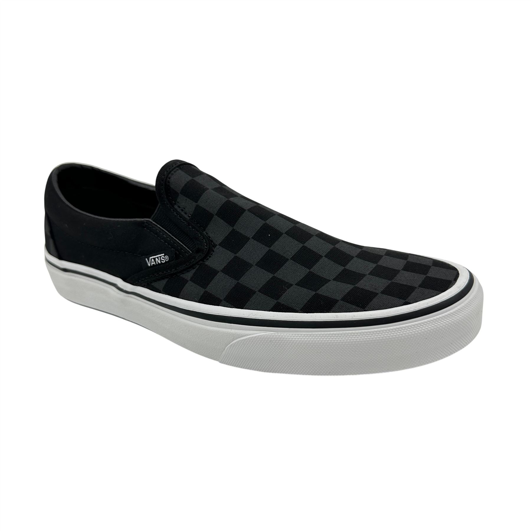 VANS Classic Slip On Checkerboard Black Womens Athletic Sneaker