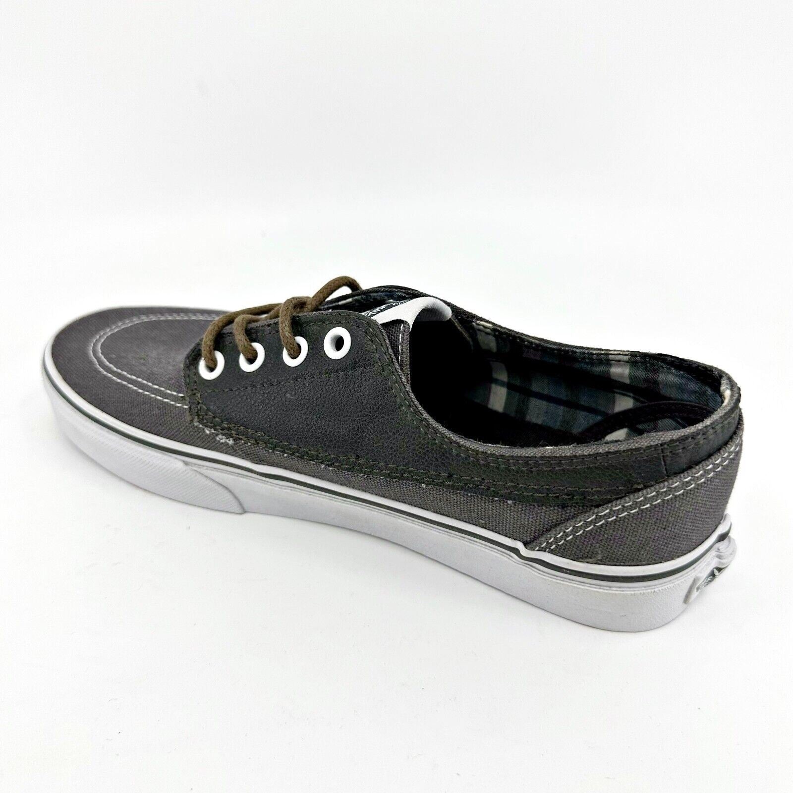 VANS Brigata (Leather Plaid) Asphalt Beluga Gray Womens Size 8 Casual Sneakers