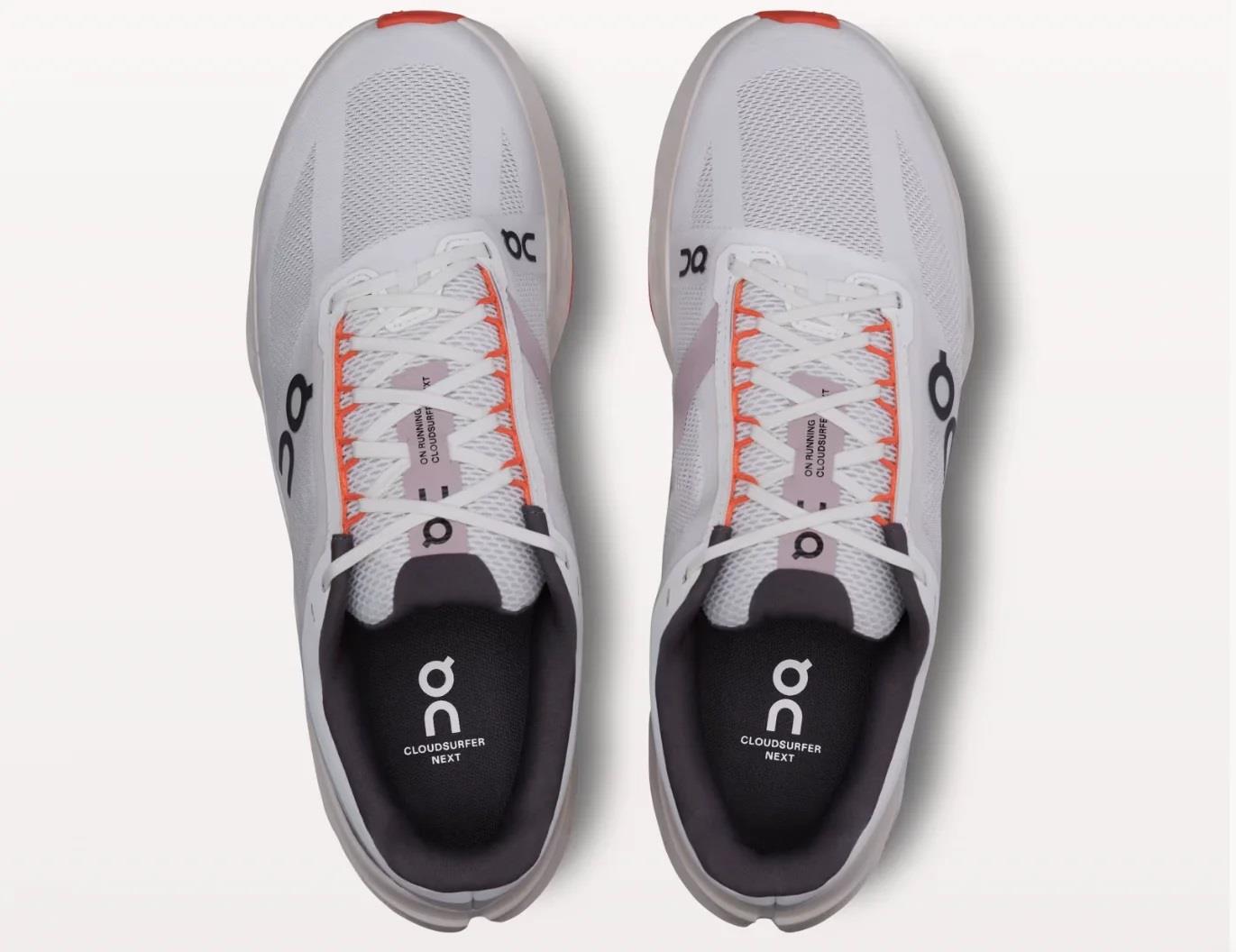 Women's Wide Fit On Cloudsurfer Next Wide Training Shoes - White/Flame