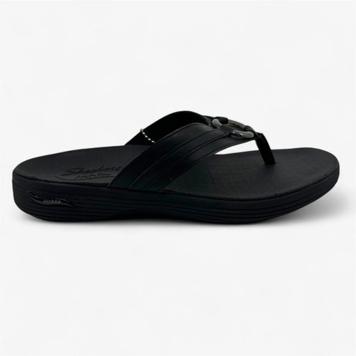Skechers Arch Fit Maui Summer Fun Black Womens Sandal Thong