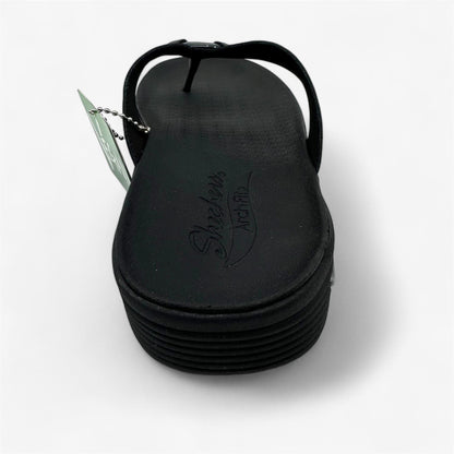 Skechers Arch Fit Maui Summer Fun Black Womens Sandal Thong