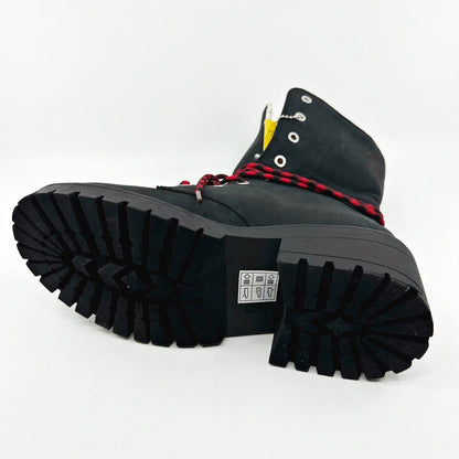 Skechers Teen Spirit Knit Buzz Black Natural Womens Size 6.5 Tall Foldable Boots