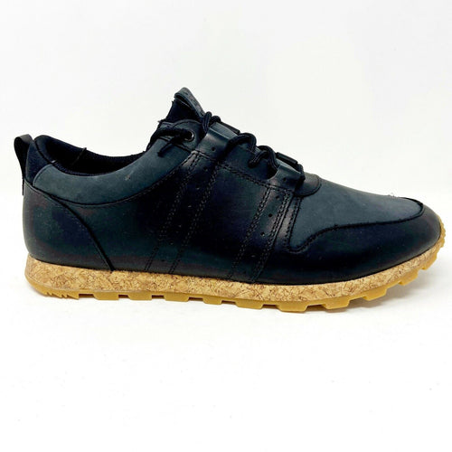 Clae Mills Black Leather Mens Casual Sneakers