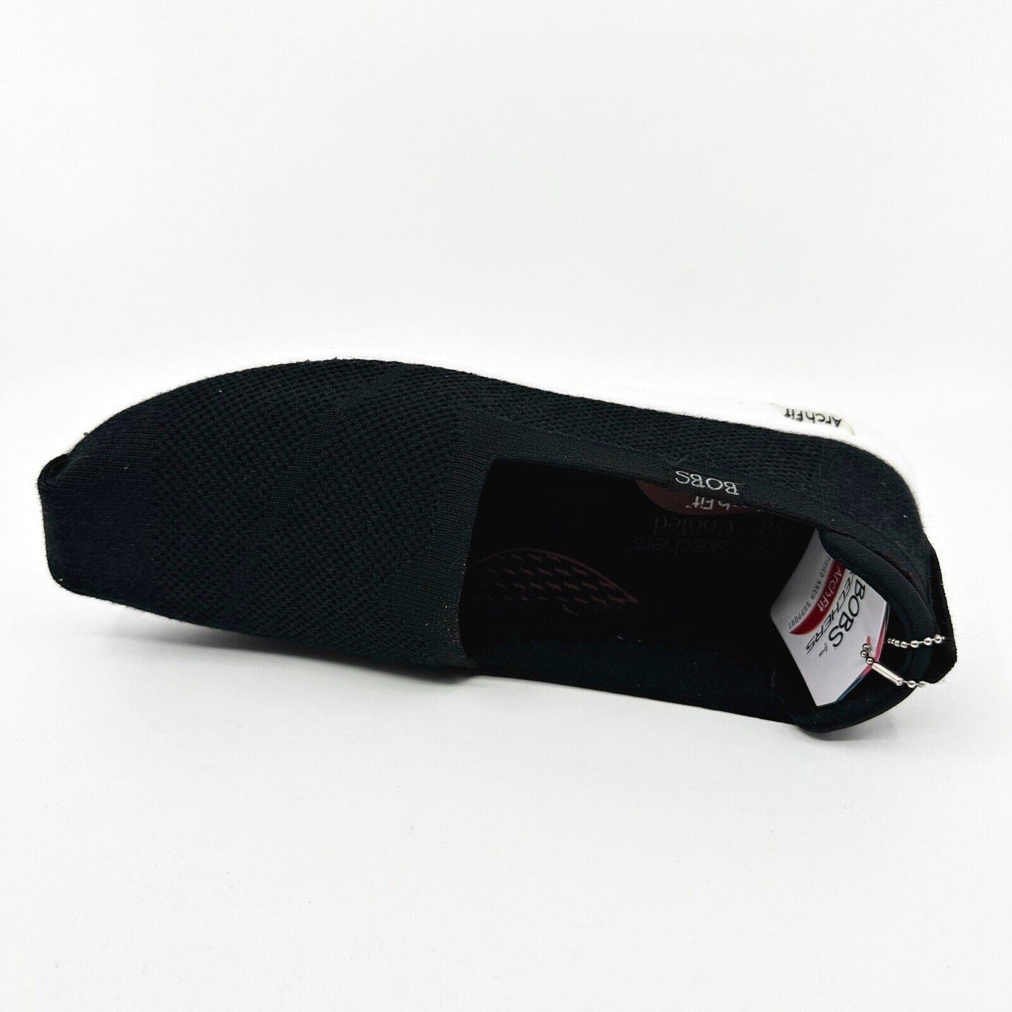Skechers Arch Fit Plush Breeze Babe Black Womens Slip On Shoes