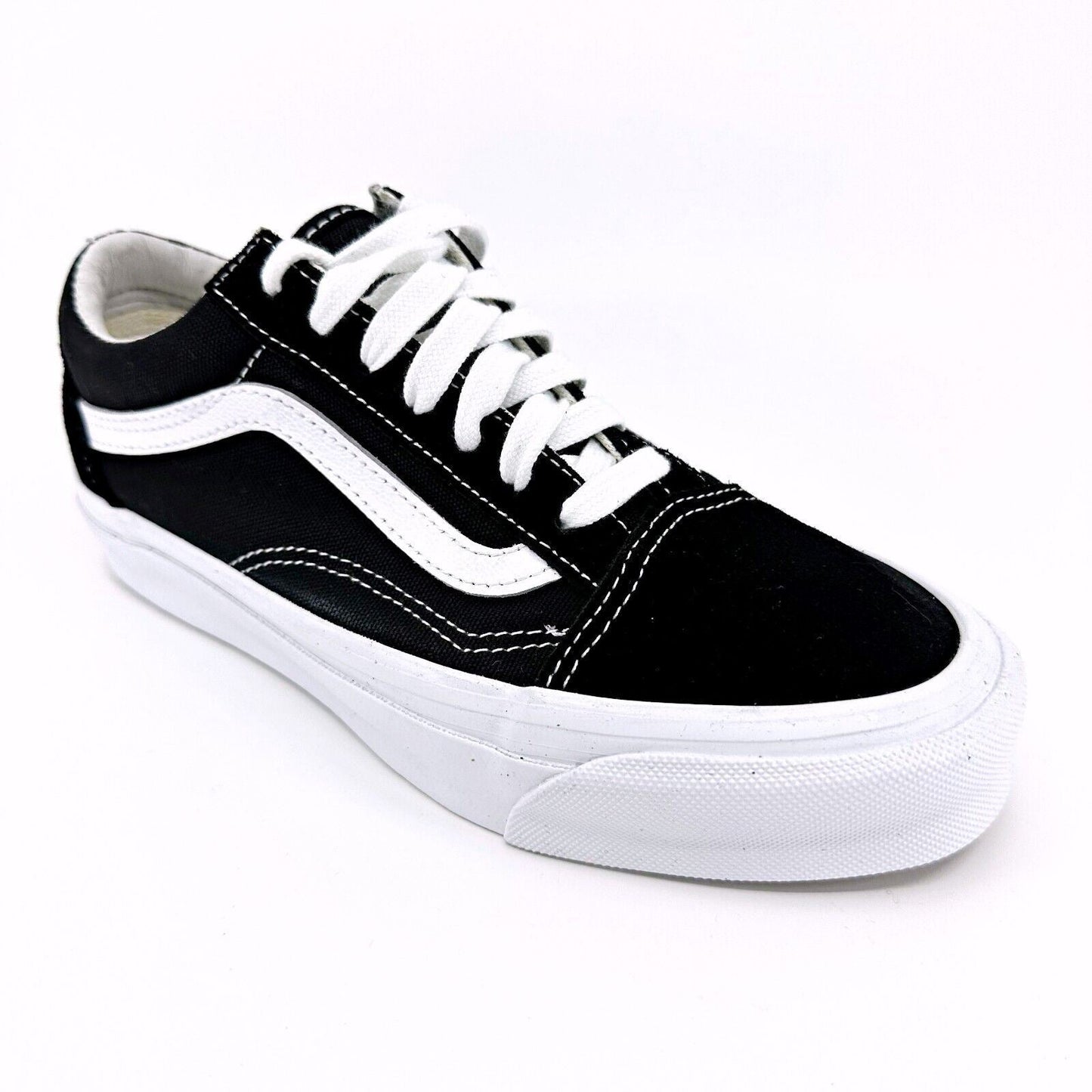 Vans Vault OG Old Skool LX (Suede Canvas) Black True White Womens Sneakers