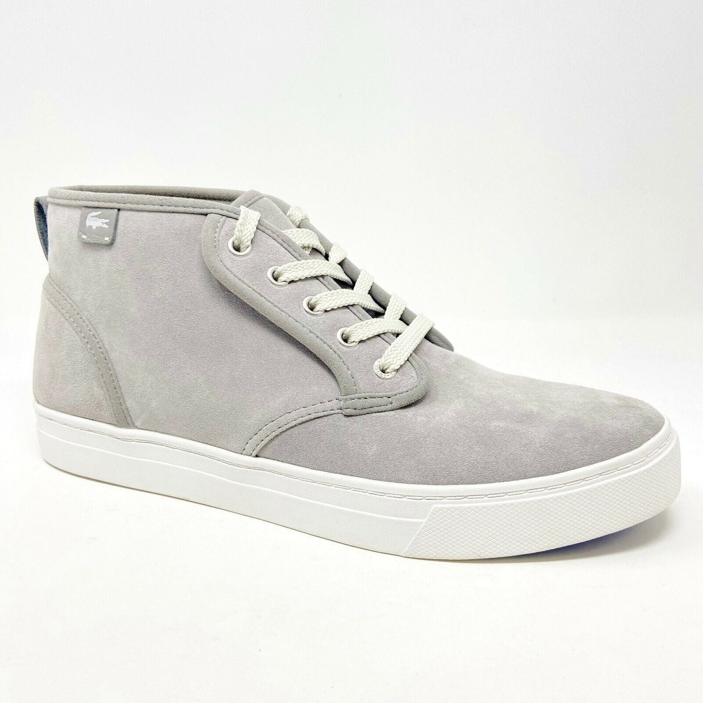 Lacoste Thurmans RC STM Mid Suede Gray White Mens Chukka Casual Sneakers