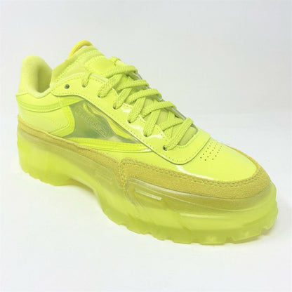 Reebok Club C Cardi B High VIS Green Clear Womens Lifestyle Sneakers H01010