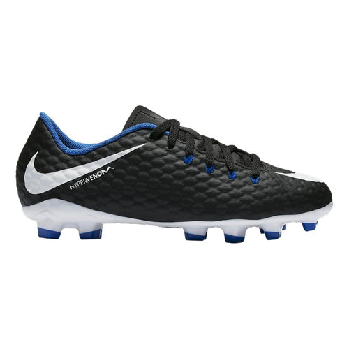 Nike Hypervenom Phelon III FG Black Blue Kids Size 5.5 Soccer Cleats 852595 002