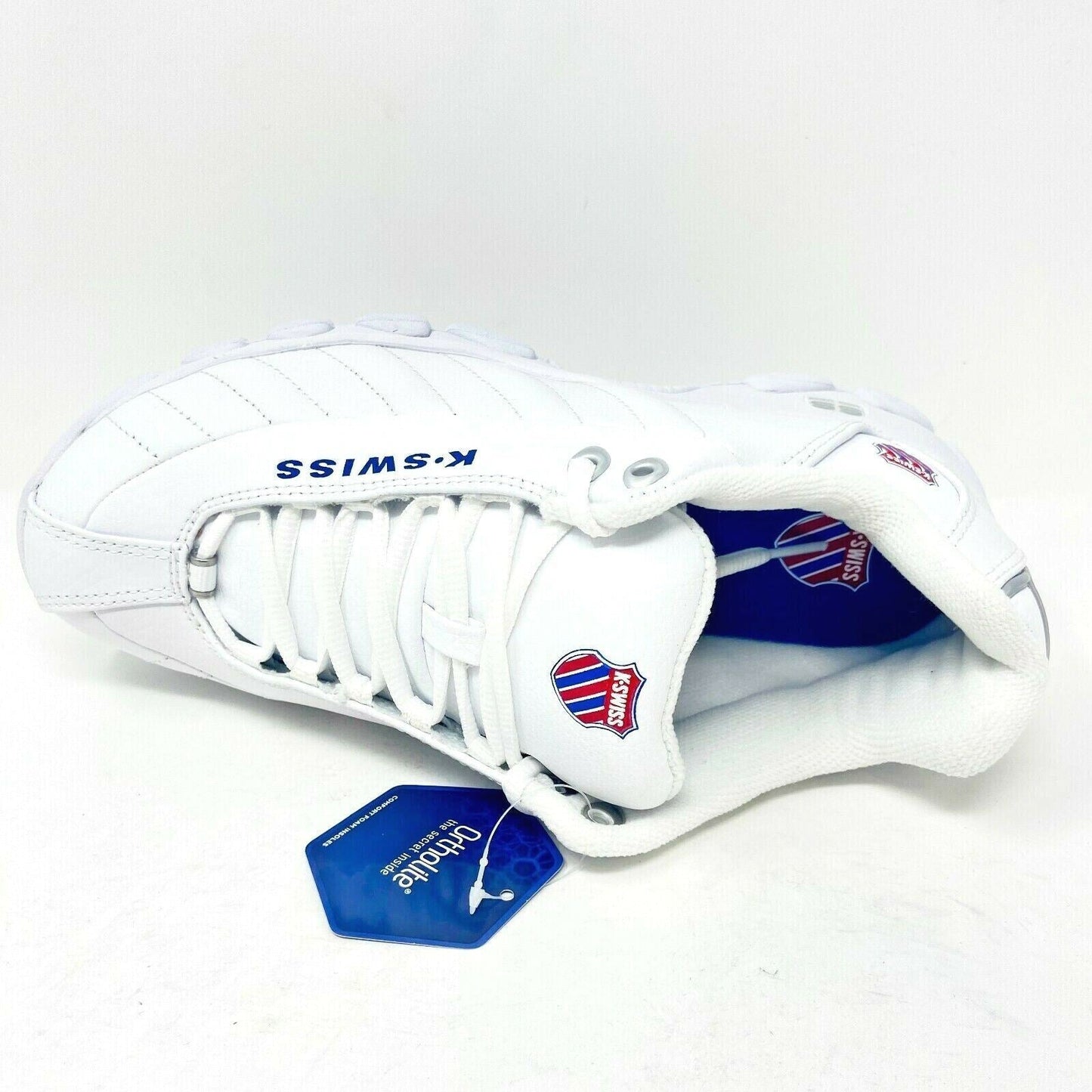 K Swiss ST329 Heritage White Classic Blue Red Womens Casual Sneaker 95824 130