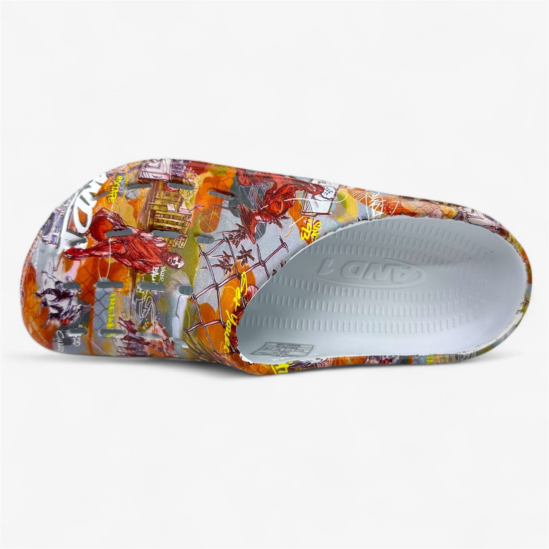 AND1 Bodega Clog Orange Multicolor Mens Casual Clog