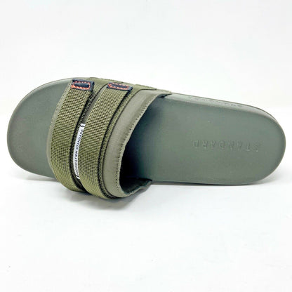 STNDRD Standard Los Angeles Monaco Double Strap Olive Womens Slide Sandals
