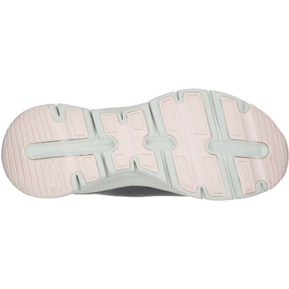 Women's Wide Fit Skechers 149057 Unny Outlook Sports Trainers - Grey/Pink