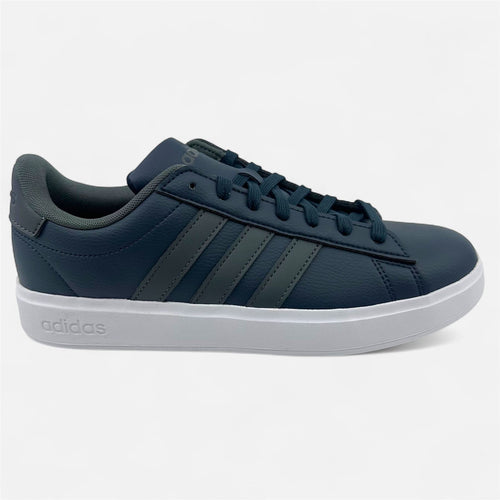 Adidas Grand Court 2.0 Aurora Ink Grey White Mens Athletic Sneaker