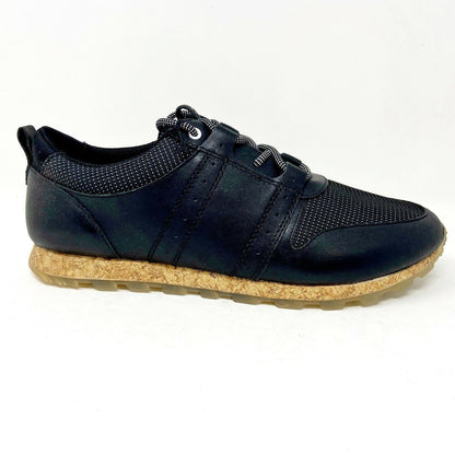 Clae Mills Black Leather Nylon Canvas Mens Casual Premium Sneakers
